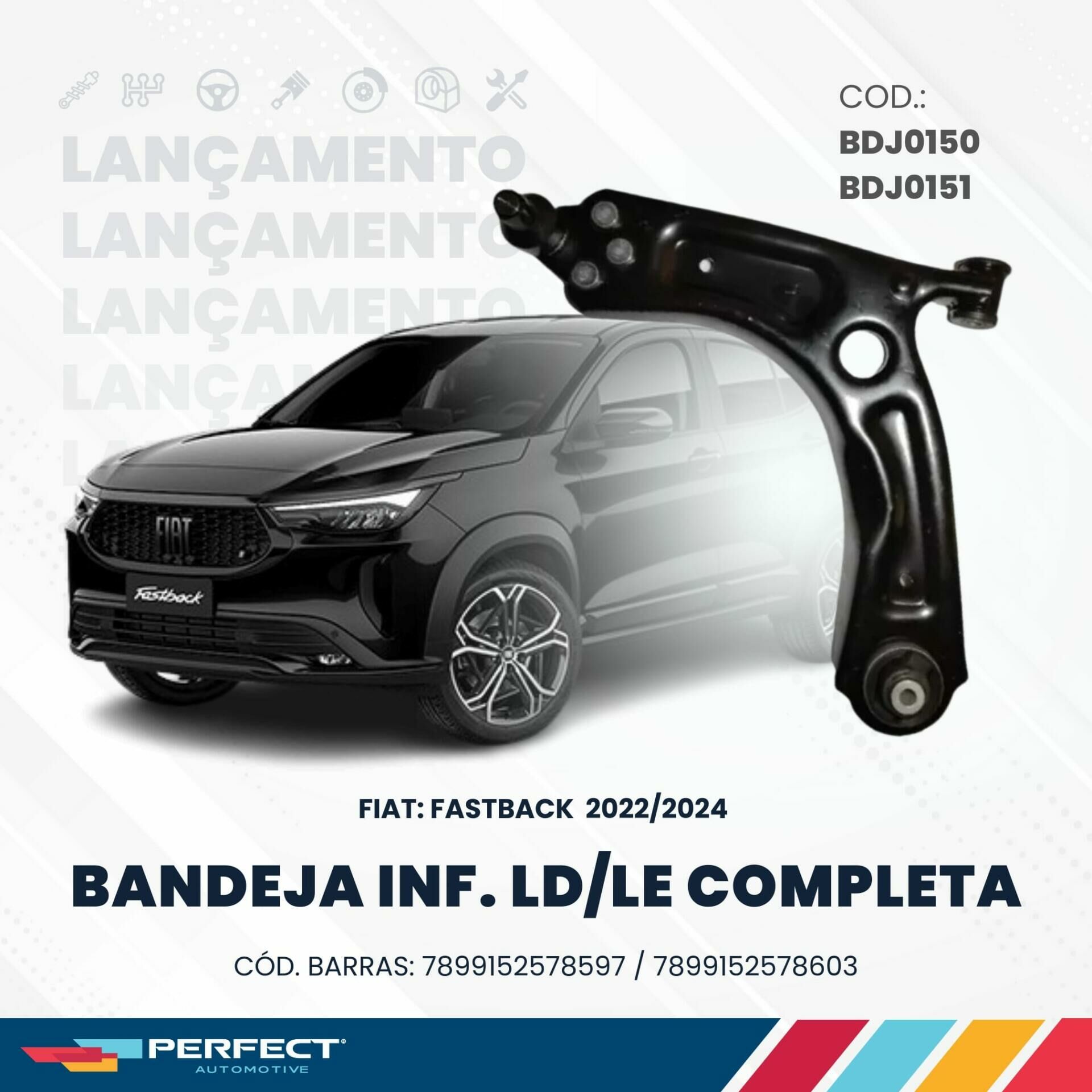 Bandeja Inferior LD / LE Completa para o Fiat Fastback 2022 / 2024